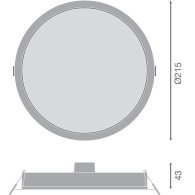 Downlight LED LEDVANCE 30W 3000Lm 3000K 100º IP44